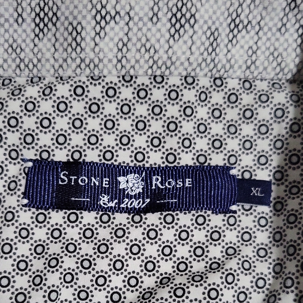 Stone Rose Light Gray Patterned Button Down Shirt - image 2